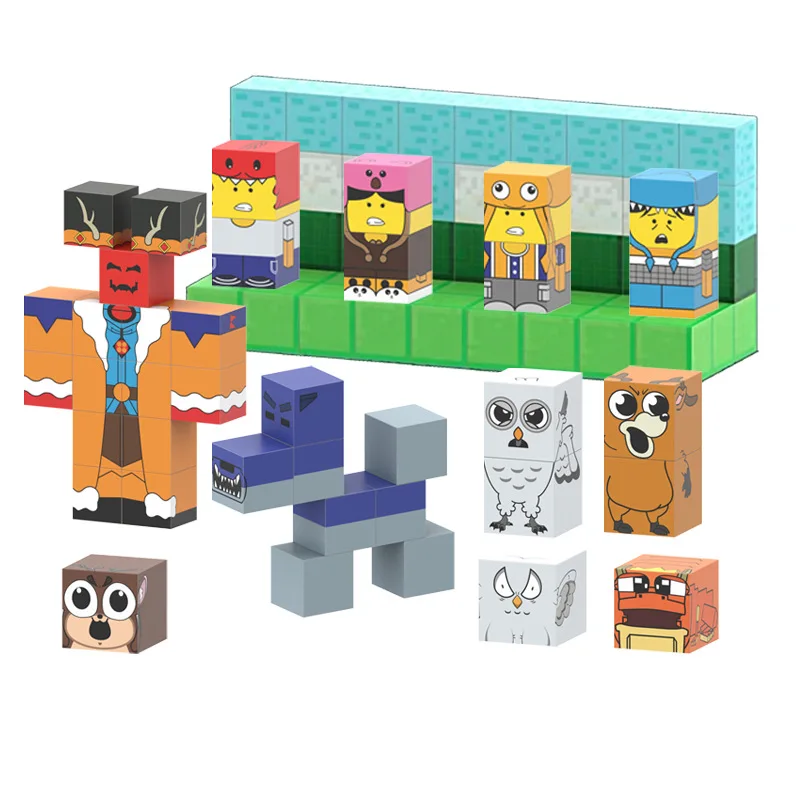 Magnetic Building Blocks Toys Forest 99Nights Theme Deer Model Figures Creative DIY Construction Set STEM Educational Sensory