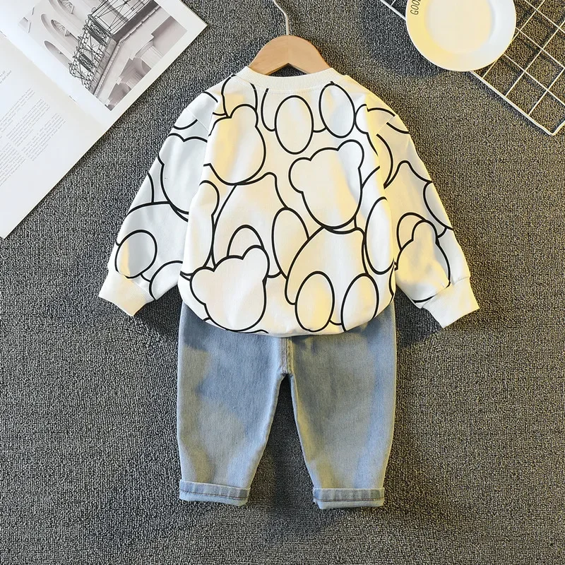 Baby Boy Fall Clothes 9 to 12 Months New Childrens Cartoon Long Sleeve T-shirts Tops and Pants Outfits Toddler Boys Clothing Set