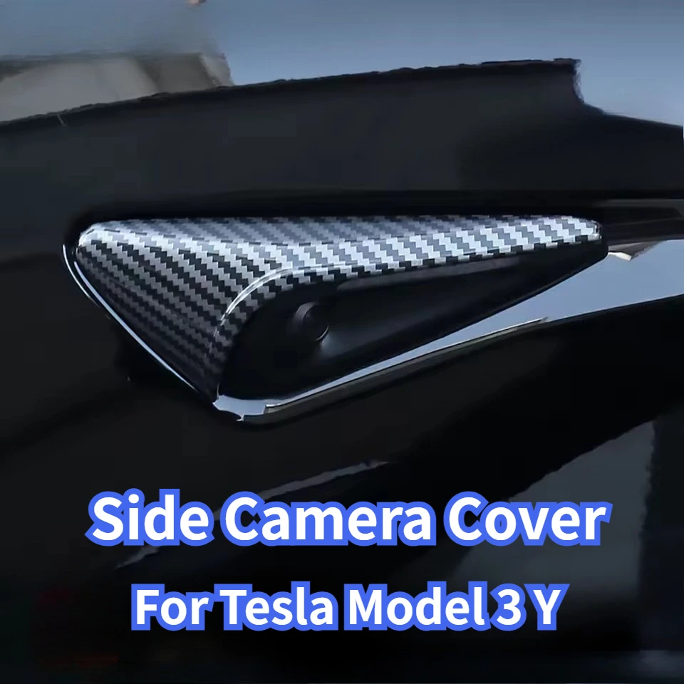 

For Tesla Model 3 Y Model Y Juniper 2025 Car Side Camera Protective Cover ABS Carbon Fiber Protective Cover Turn Signal Cover