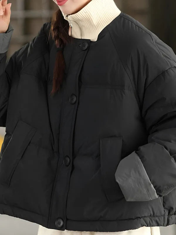 

Женское пальто с воротником-стойкой, свободное повседневное прочное хлопковое пуховое пальто Jaet, модный контрастный цвет, осенне-зимний топ