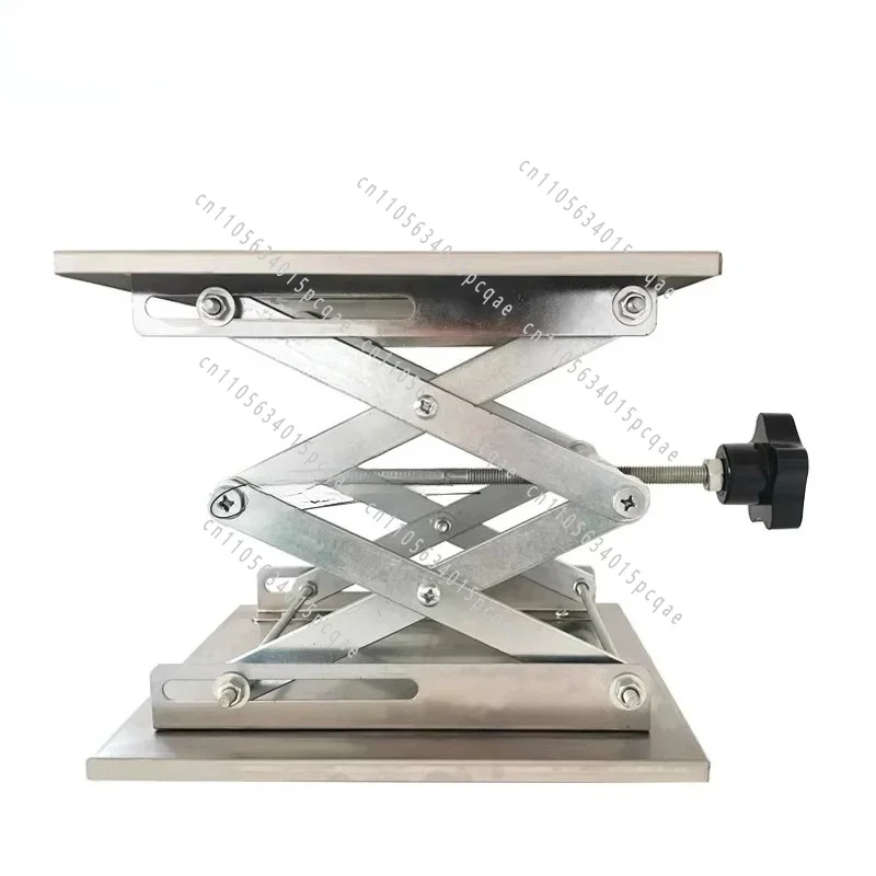200x200MM Stainless Steel Lifting Table Laboratory Mini Manual Lifting Platform Woodworking Engraving 45-150MM Lifter