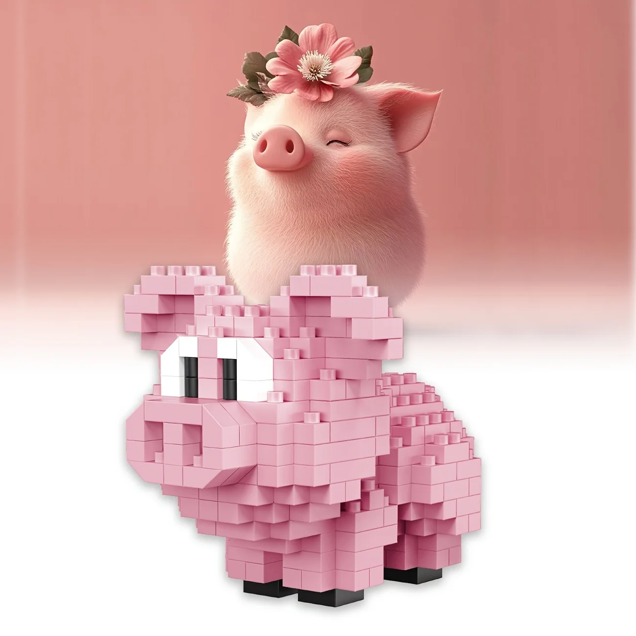 

3D Pig & Duck Assembly Building Blocks, Creative Educational Toy, Perfect Christmas & Birthday Gift for Kids