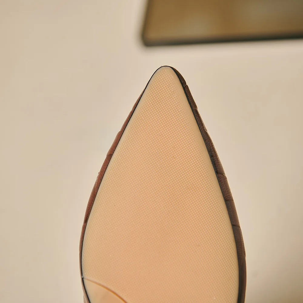 【JOCHEBED HU】Women Brand Genuine Leather Pointed Toe High Quality Hollow Out Spring Summer Square Heel Shoes Lady Pumps 34-42