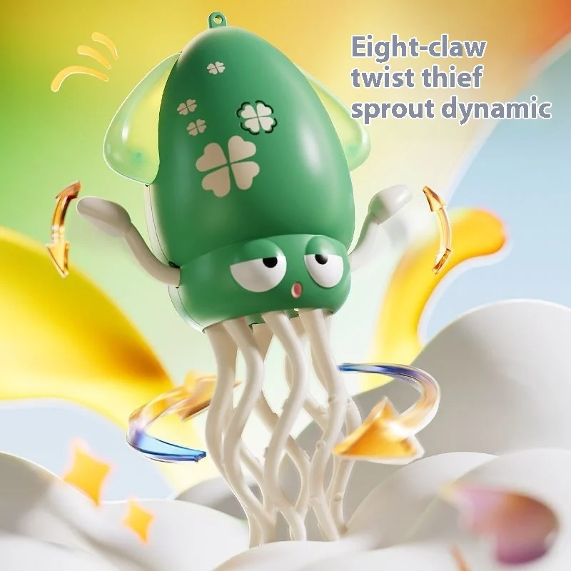 

2025 New Children's Electric Automatic Induction Sound and Light Illumination Octopus Toy Rechargeable Baby Simulation Gift