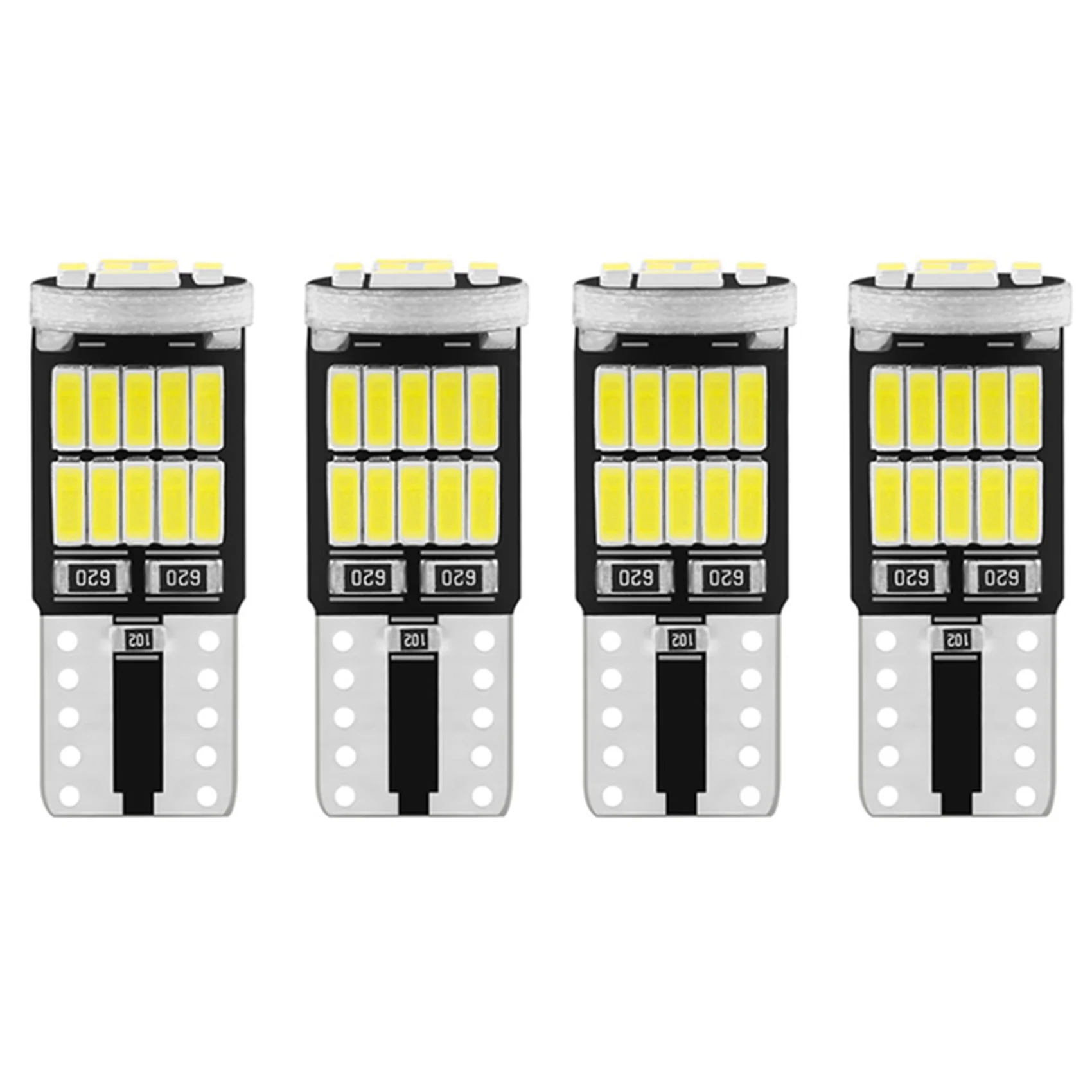 4Pcs Car T10 LED Bulbs W5W 4014 26SMD Reading Light License Plate Signal Bulb Tail Brake Signal Lights 6000K Bright Lamp