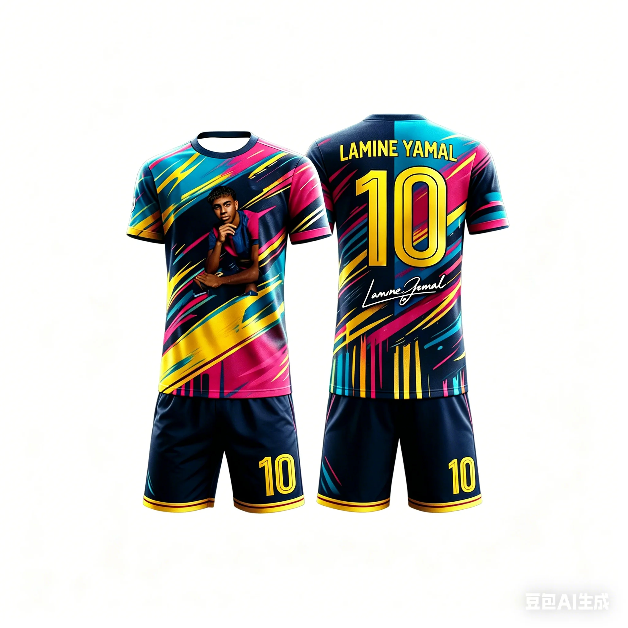 

Yamal 10 Personalized Print Men s Women s Kids Soccer T Shirt Shorts Quick Dry Breathable Summer Training Wear for Outdoor Sport