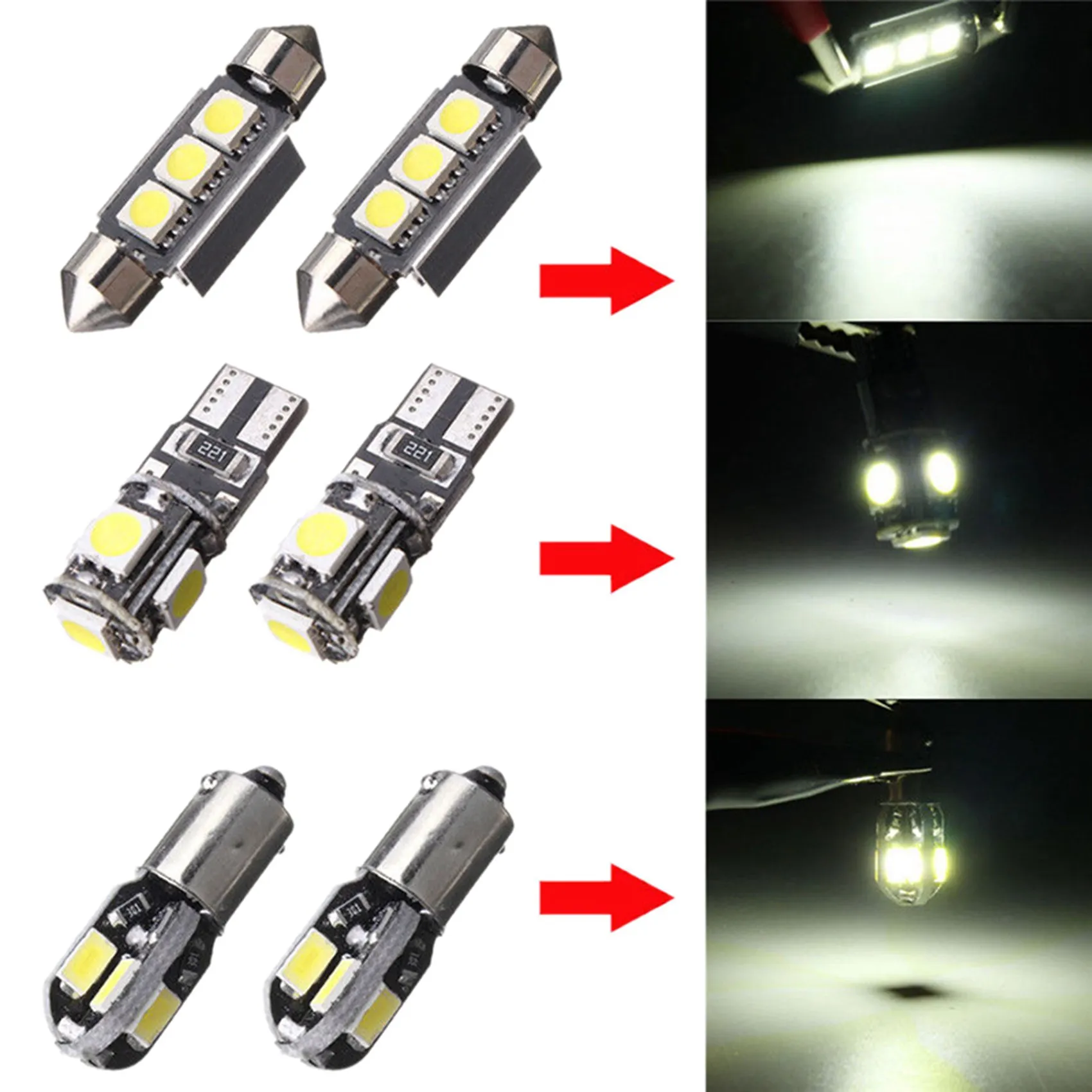 AT02-40Pcs Car LED Bulbs Interior Kit Dome Trunk Door Plate Error Free Interior Lamp For BMW 5 Series E39 M5 Map 1997-2003