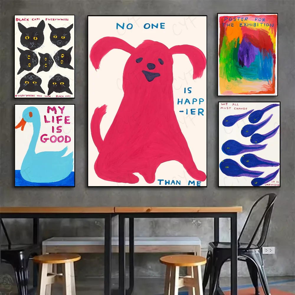 David Shrigley Artwork Poster HD art sticky wall waterproof home living room bedroom bar aesthetic decoration - Image 2