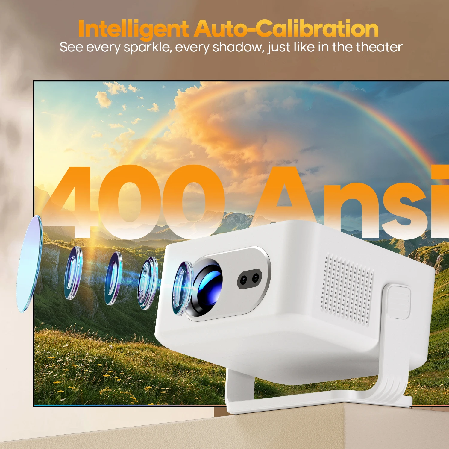 جهاز عرض Magcubic Auto Focus Android 14 4K 400ANSI 8K أصلي 720P HY300 Max مع Wifi6 BT5.4 Allwinner H726 محمول خارجي