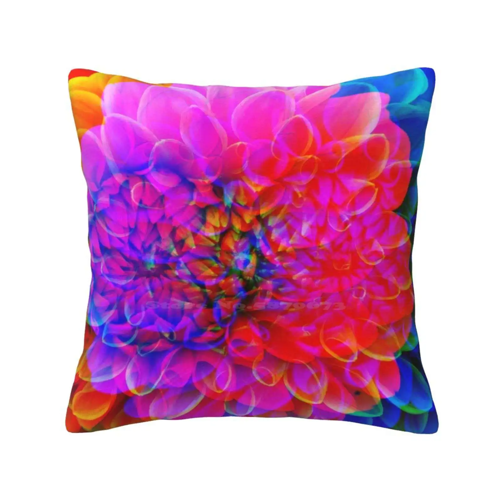 Dahlia Days Funny Cute Decor Square Pillowcase Dahlia Flower Floral Botanical Nature Girly Abstract Petals Bloom