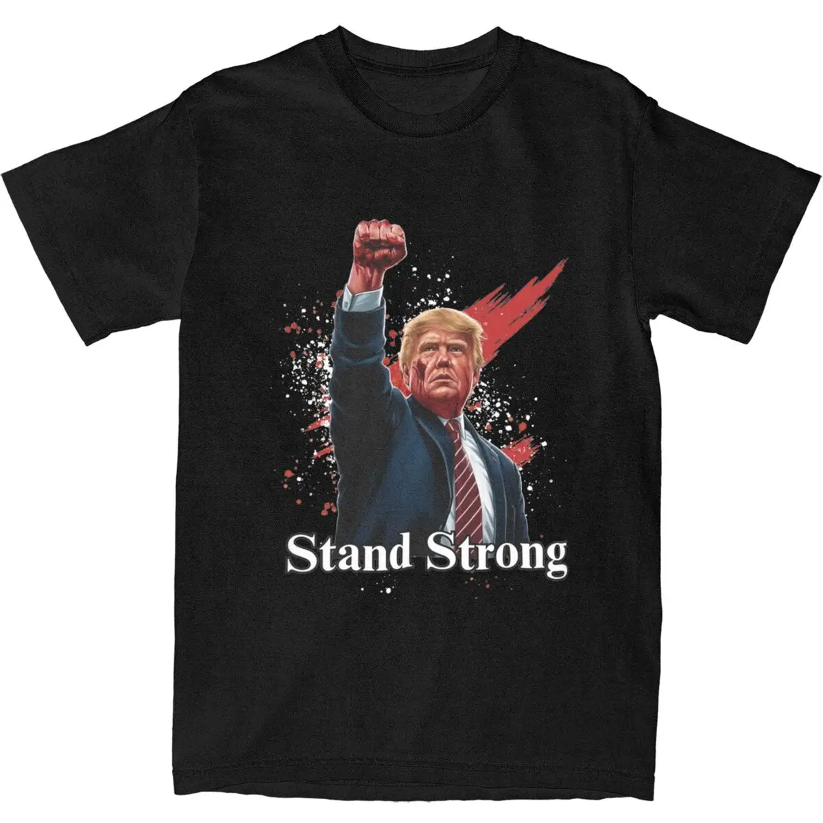 Men T-Shirt Stand Strong With Donald Trump 2024 Election T-Shirts Trendy Cool Summer Tee Shirt Vintage Pattern Cotton Clothing