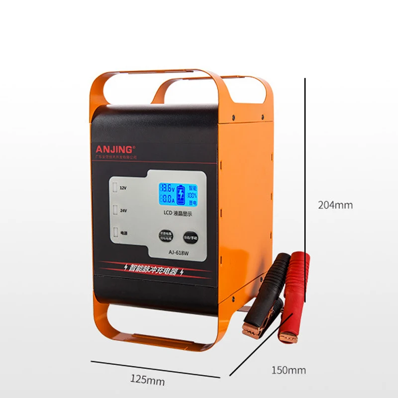 Fast Charge 600W/400W Car Battery Charger Universal 12V 24V Large Car Battery Charger 50A/30A Charging for Batteies