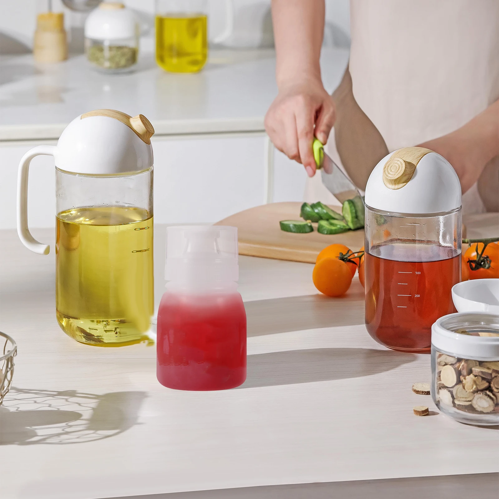 

6pcs Squeeze 180ML Large Opening Bread Jam Honey Salad Dressing Containers Kitchen Sauce Bottles Sauce Dispensers