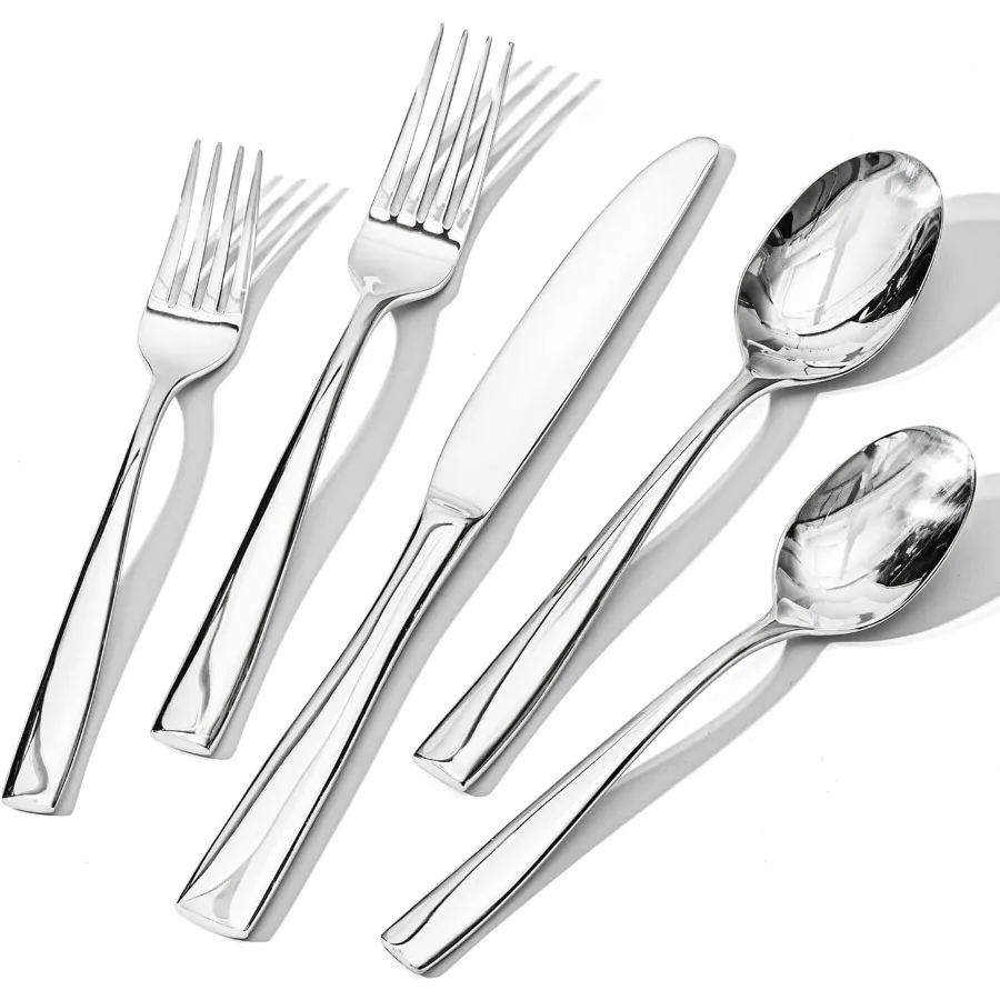 

40Piece Silverware Set for 8 Heavy Duty Stainless Steel Flatware Cutlery Set For Home Kitchen Restaurant Hotel Kitchen Utensils