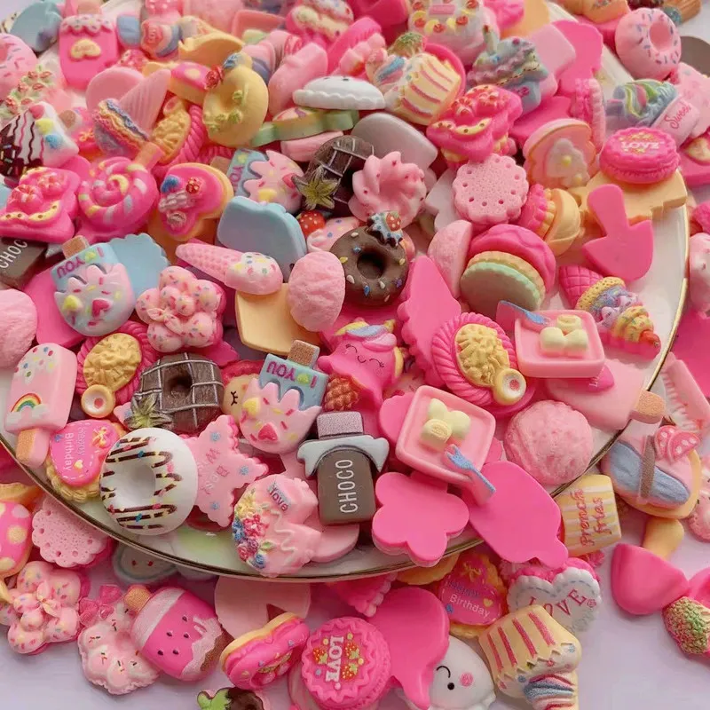 20 Teile/beutel Gemischte Stil Harz Süßigkeiten Keks Lebensmittel Nail art Telefon Fall Haarnadel Kühlschrank Handgemachte DIY Charms Zubehör Dekoration – Detail 20