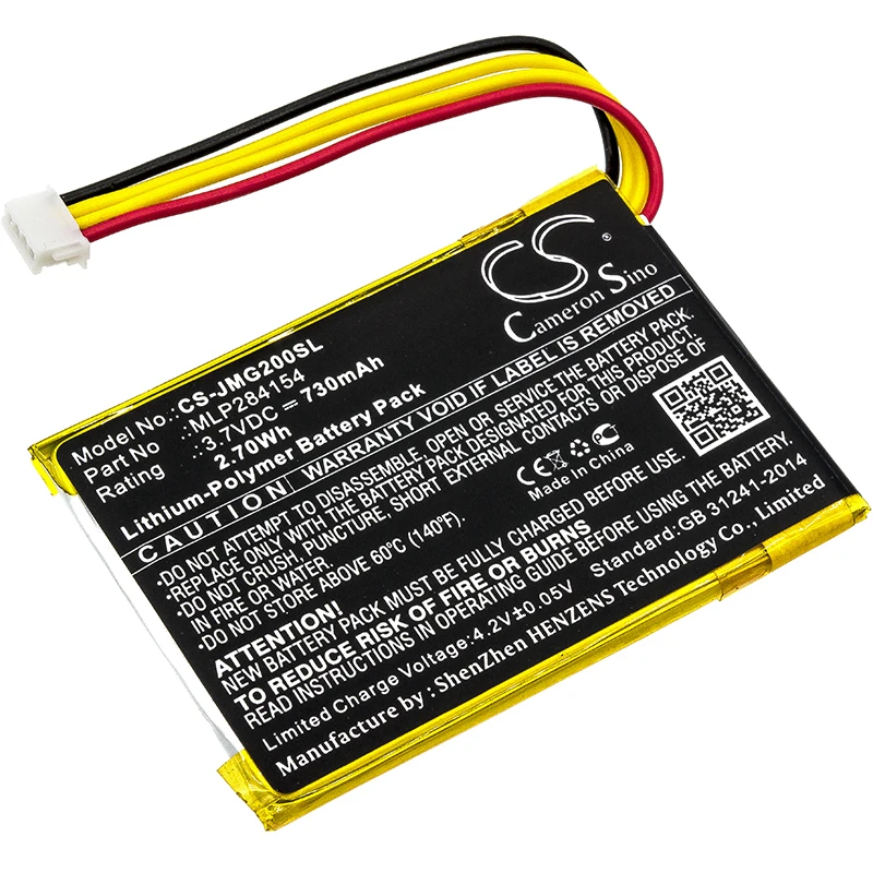 Battery for JBL Go 2,Go 2H PN:MLP284154,GO2/MLP284154 (730mAh) 3.7V