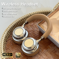 Bluetooth 5.4 Metal Retro Headset Sports Rotatable 0.018s Low Latency Gaming Headphones Hifi Stereo AUX Wired Mode Button Earbud