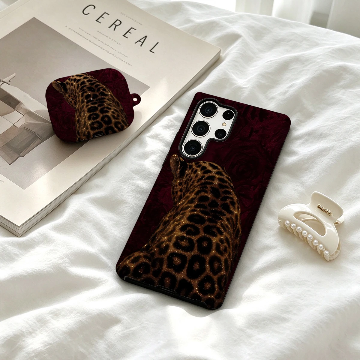 Gilded Leopard Phone Case For Samsung Galaxy S26 S25 Ultra S24 S23 Ultra Plus Shockproof Double Layer Tough Back Cover