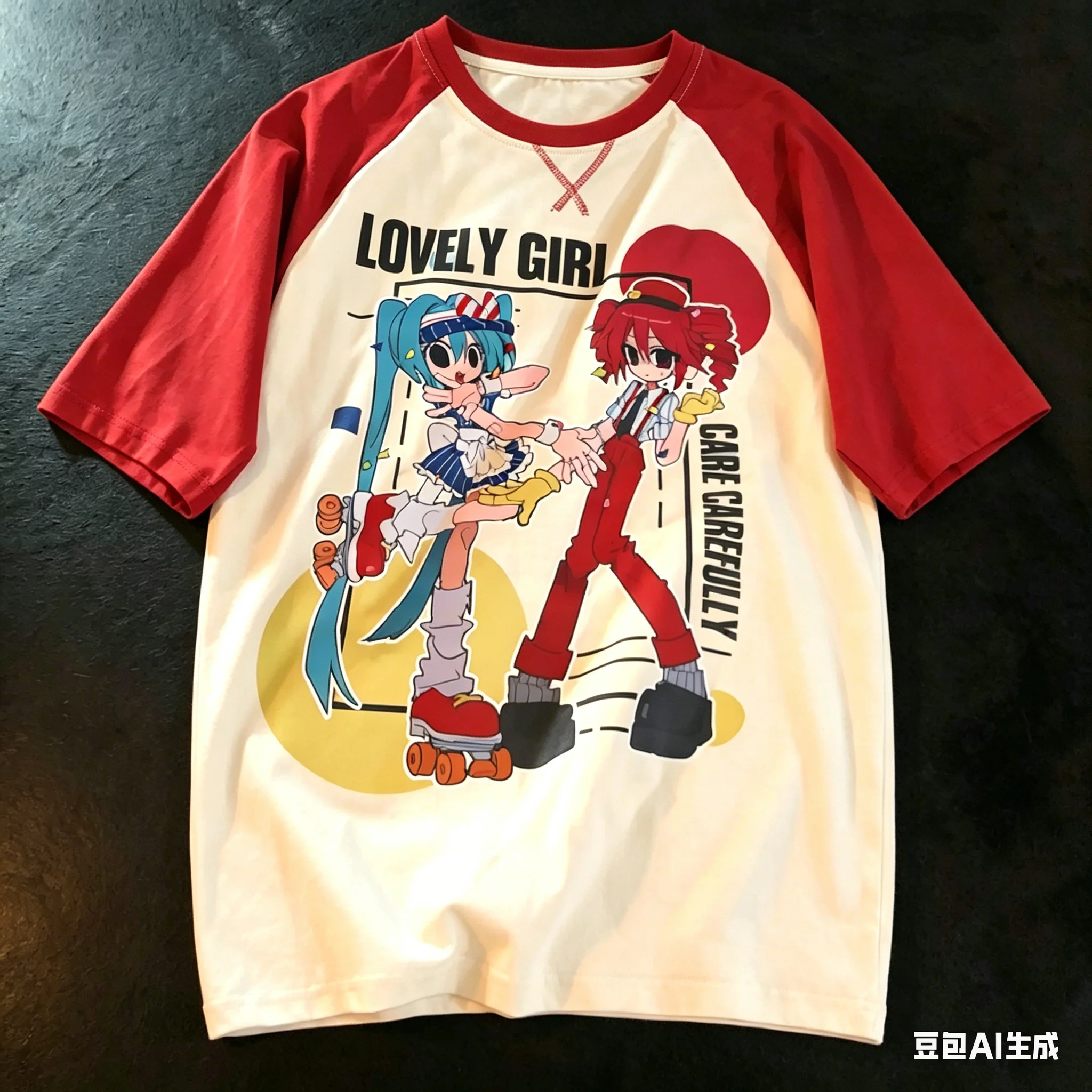 Millennium Retro Hatsune Miku 3D-Druck-Kurzarm-T-Shirt für Erwachsene und Kinder, Nischendesign, lockerer und süß-cooler Stil