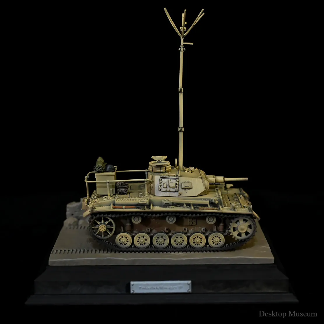 142mm WWII Panzer III Command Tank Model Epoxy Resin Handmade Hand-Painted Finished Decor