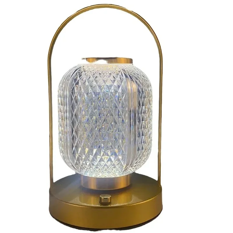 Portatile all'aperto Nordic romantico regalo casa campeggio tavolo da pranzo atmosfera lampada da tavolo ricarica Touch campeggio piccola lampada da notte