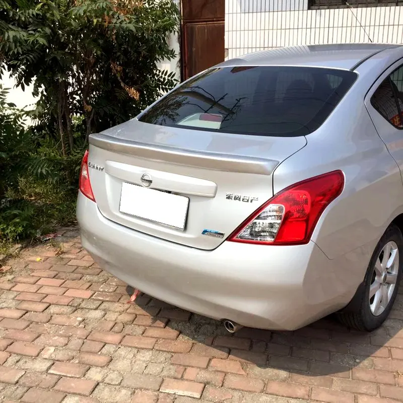 For Versa Spoiler 2012  to 2017 Nissan Sunny Sedan Spoiler jsdK ABS plastic Material Car Rear Wing Color Rear Spoiler