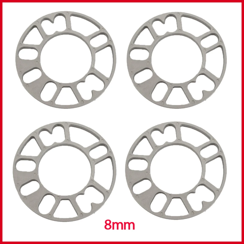 Universal car tire gasket, adapter gasket plate, 1 set = 4 pieces for 4-5 hole 6 hole aluminum alloy flange gasket car wheel hub