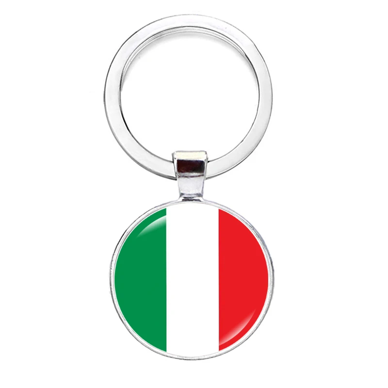 2024 National Flag Keychain France USA Canada Korea Russia Spain UK Ukraine Portugal Netherlands Poland Chile Glass Keyring Gift