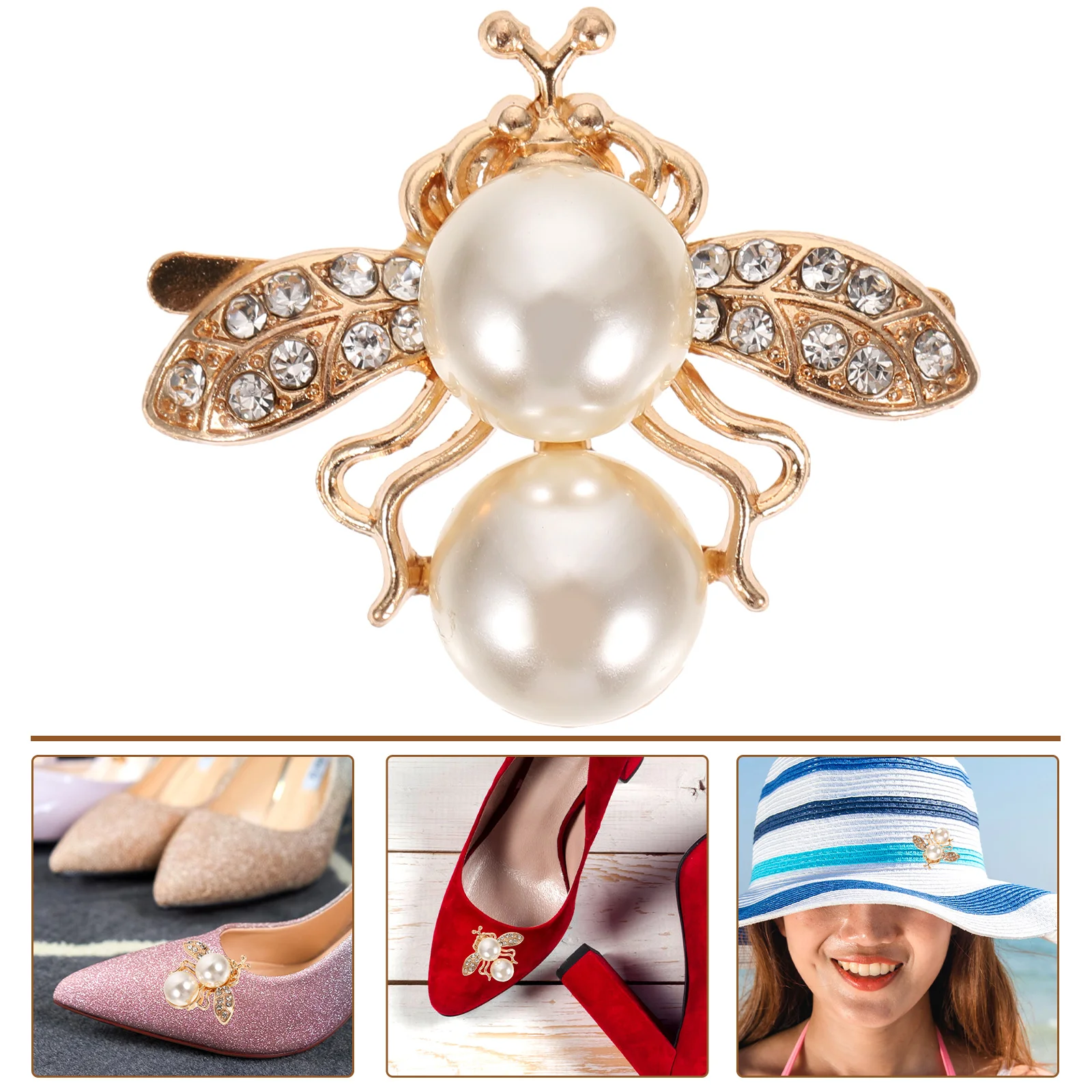 Belt Bee Hair Accessories Sandals Crystal Shoe Buckle Beads Imitation Pearls Decorative Clips Travel