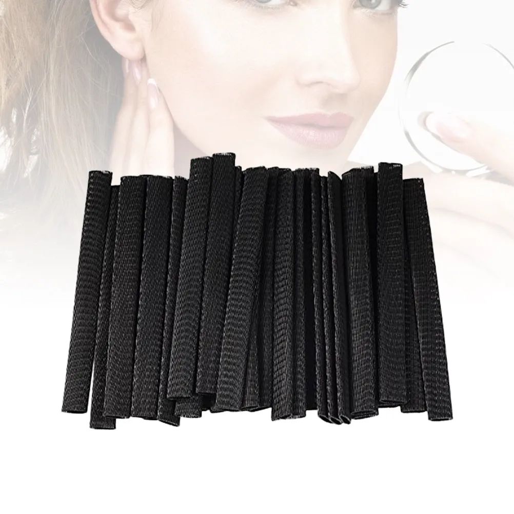 

100Pcs Makeup Brush Mesh Covers Black Elastic Protective Sleeve Guards for Brush Storage Travel Organizer Reusable