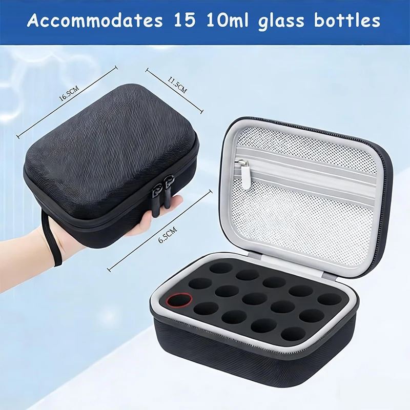 Insulin Vial Storage Case 15 Slots Portable Insulin Bottle Protector Bag for 3/5/10ML Shockproof Wear-resistant Travel Organizer