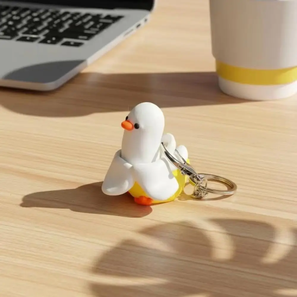 3D Printed Clicker Keychain Lightweight Wear-Resistant Banana Duck Keychain Comfortable Clicking Sound Portable Size Fidget