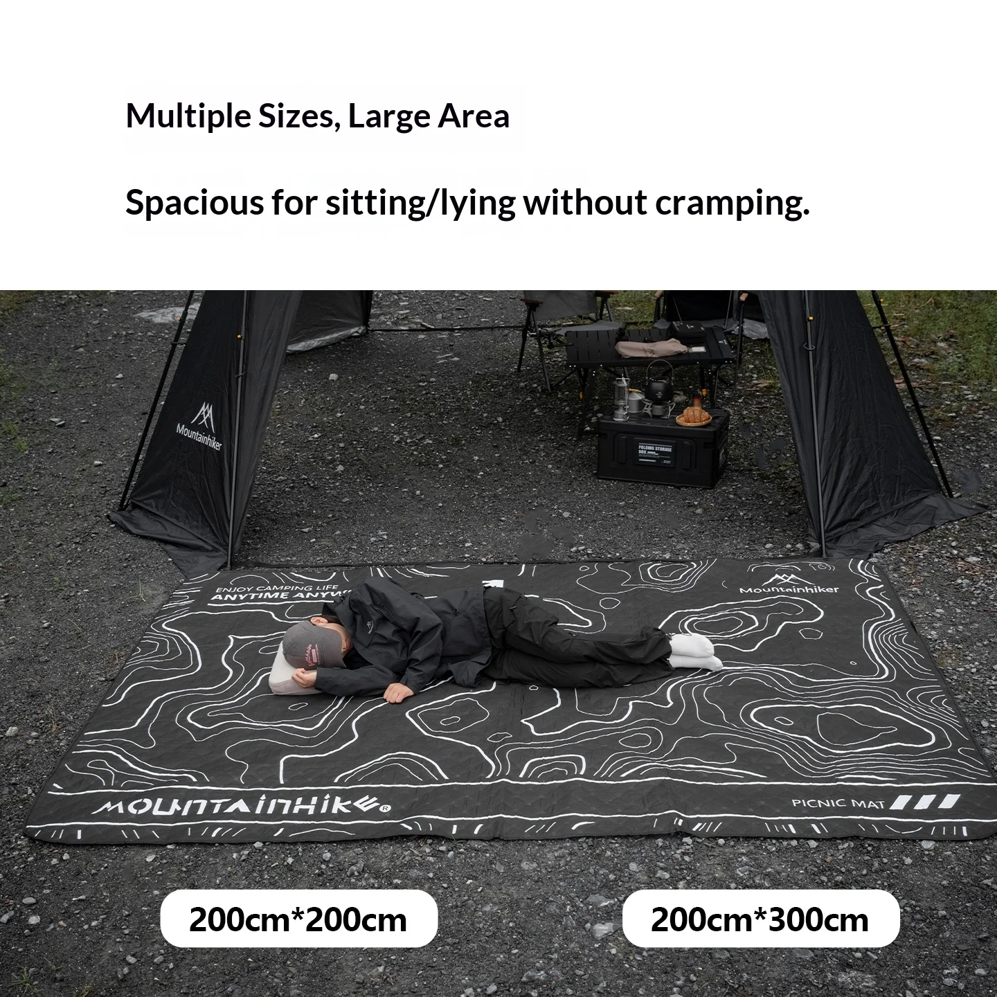 MOUNTAINHIKER 黒く染まったピクニックマット 特 - Outdoor Camping Mats Large のレビューと価格