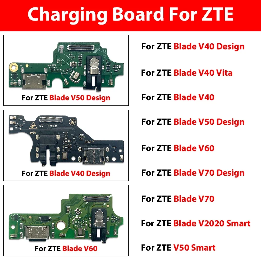 Cable flexible con conector de puerto de carga USB para ZTE Blade V Smart 1050/V40 Design/V40 Vita/V40/V50/V60/V70
