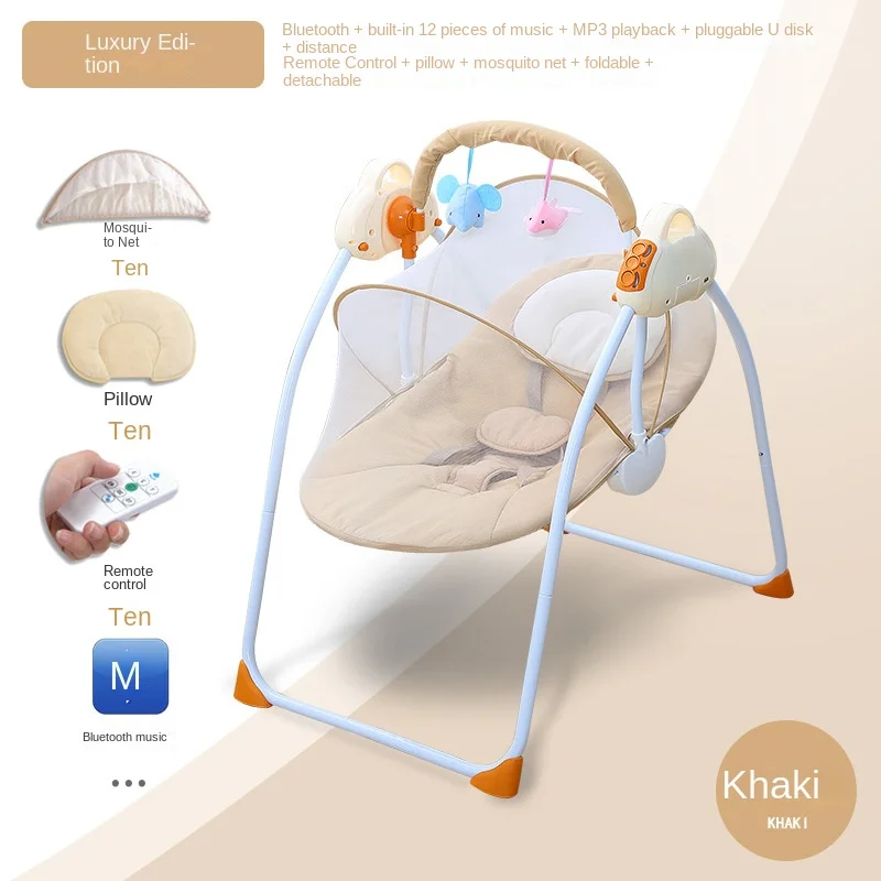 

Электрическая колыбель-качалка для младенцев, люлька-кроватка, корзина для сна, большая просторная кроватка для укачивания и сна малыша