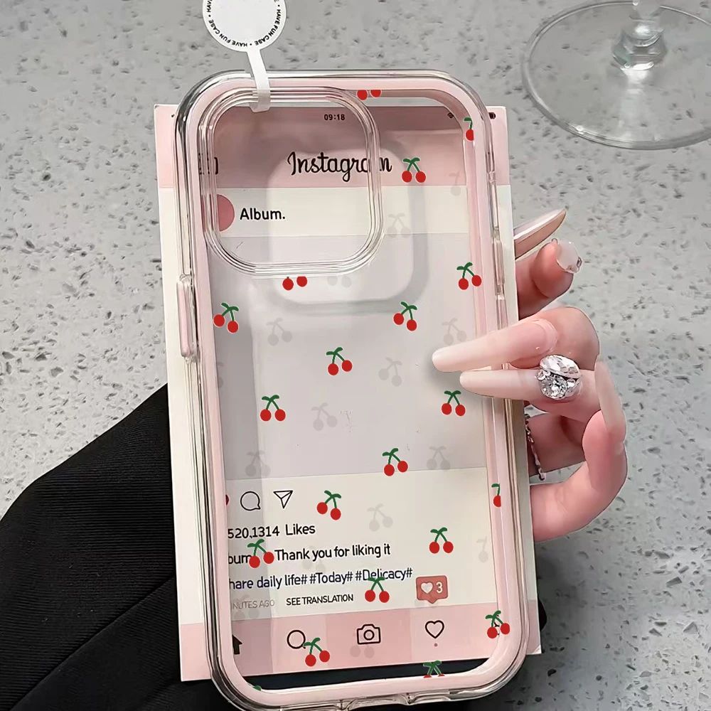 Summer Cute Red Cherry Pattern Phone Case For Samsung Galaxy S26 Ultra S24 edge S22 S23 Plus FE A54 A55 A37 A57 A36 5G  Cover