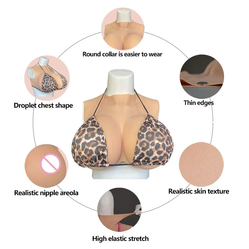 أشكال ثدي واقعية من السيليكون لكروسدرسر ترانس كوسبلاي تعزز الحلمة المريحة طبطب لينة هز ثدي مزيف B C D E G Cup #3