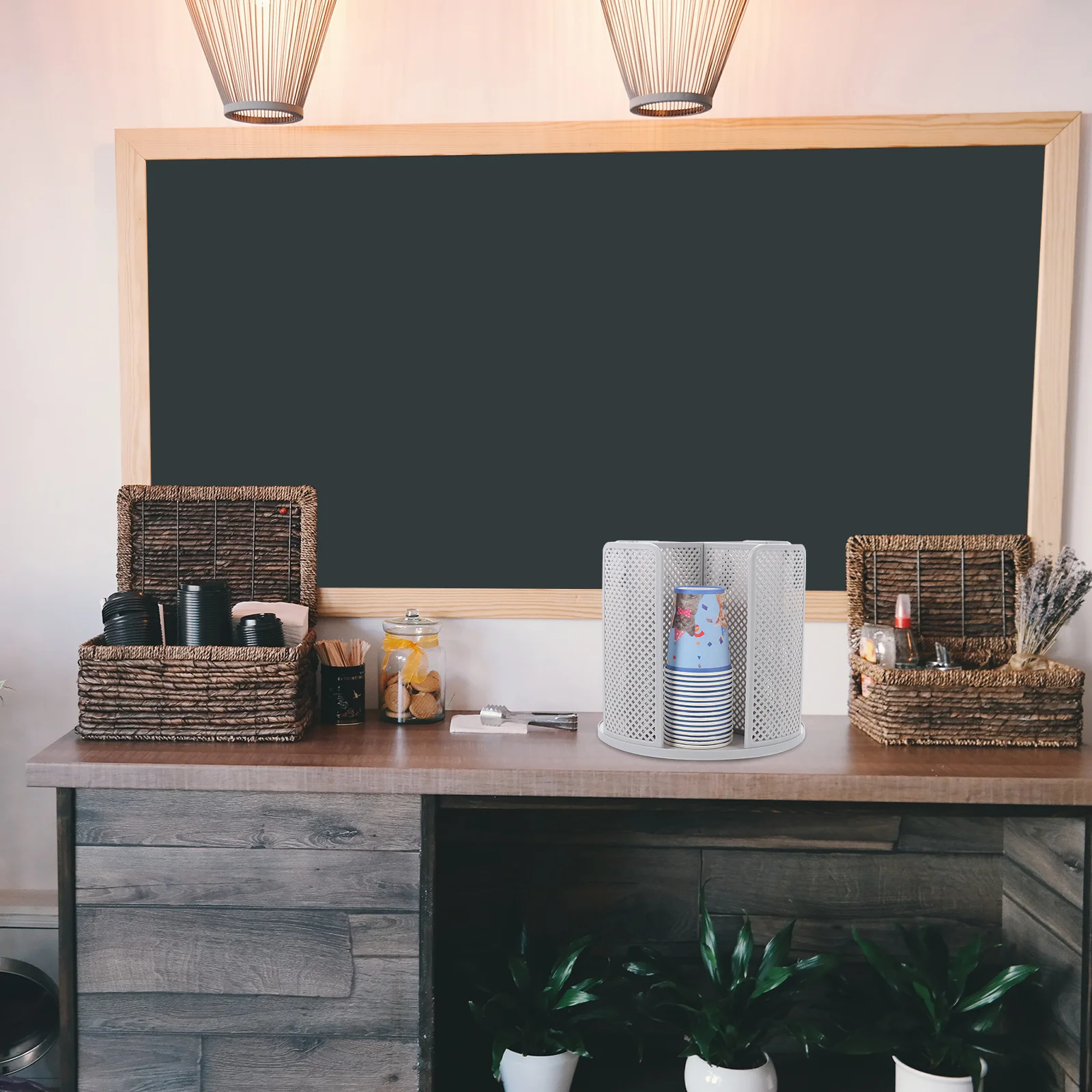 

Paper Holder Plastic Cup Dispenser For Coffee Tea Shop Countertop Storage Rack Rotary Organizer Disposable Cup Holder