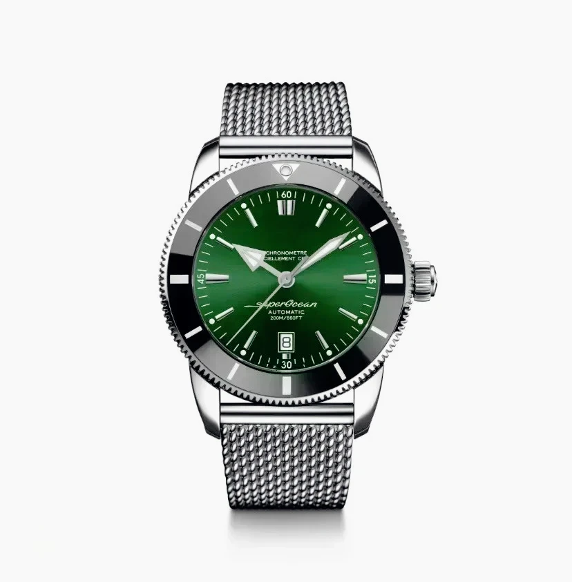 46MM heren automatisch mechanisch horloge 904L roestvrij staal SuperOceanes roségoud zwart blauw rubberen keramiek polshorloge