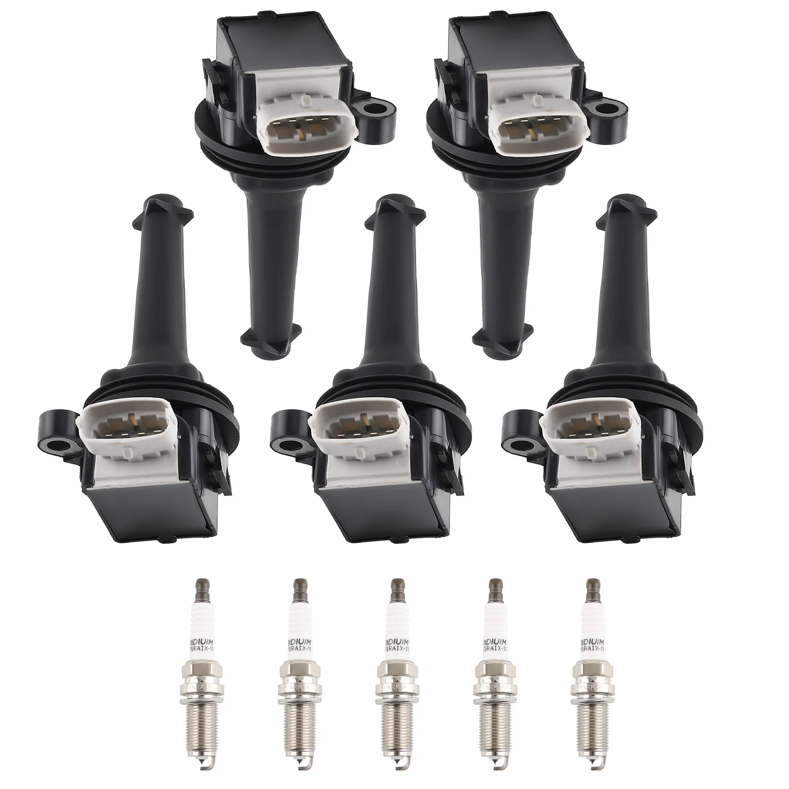

5X Ignition Coil + 5X Spark Plugs For Volvo C30 C70 S40 S60 V50 V70 XC70 UF517