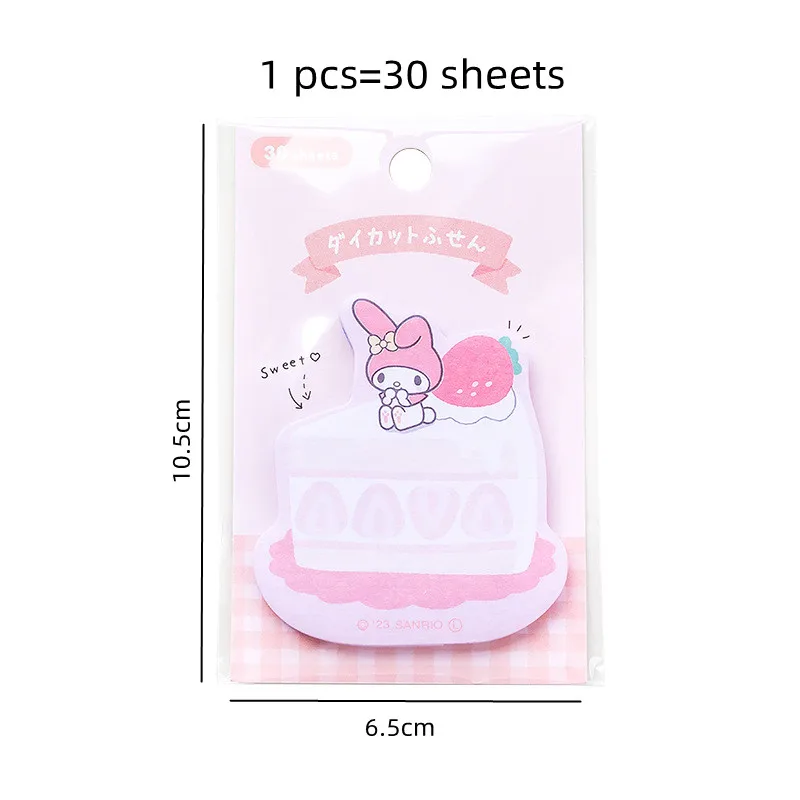 40pcs/lot Sanrio Melody Kuromi Cinnamoroll Memo Pad Sticky Notes Stationery Label Notepad Planner Sticker Post School Supply