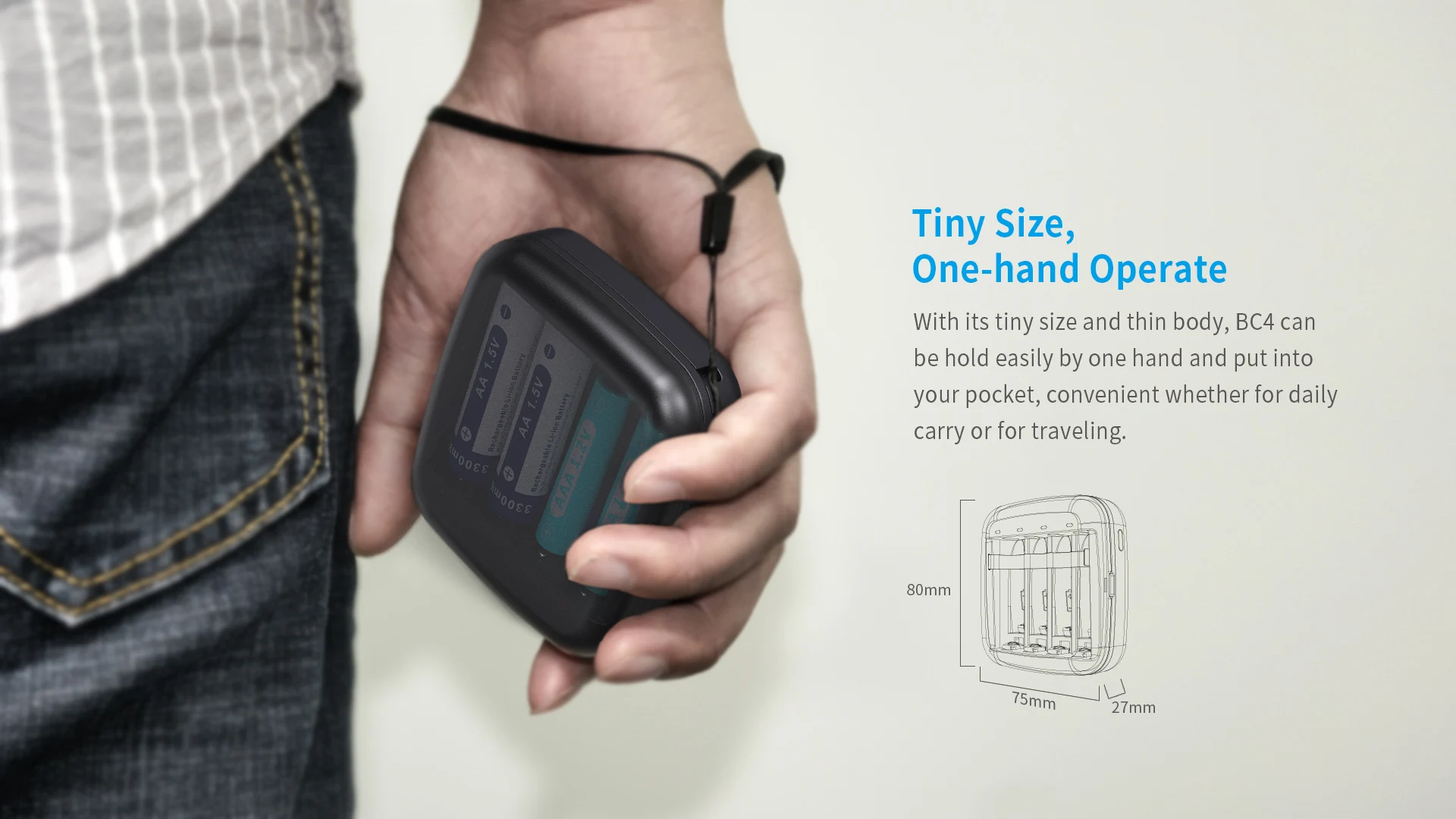 Caricabatterie XTAR AAA AA per batterie ricaricabili NI-MH agli ioni di litio da 1,2 V Ingresso tipo C Uscita USB Powerbank Caricabatteria da 1,5 V BC4