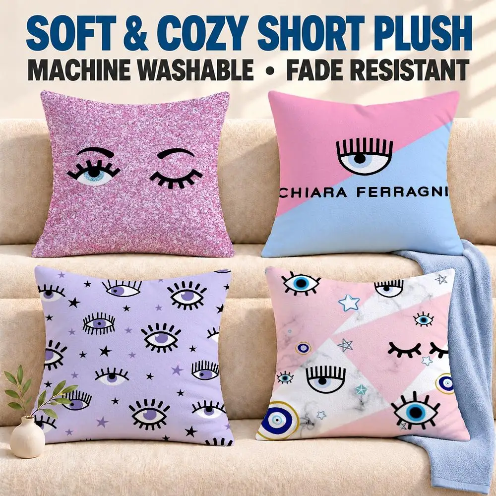 brand Chiara Ferragni Cushion Cover Soft Washable Pillowcase Cushion Cover for Sofa Bed Car Travel Office Home Decor