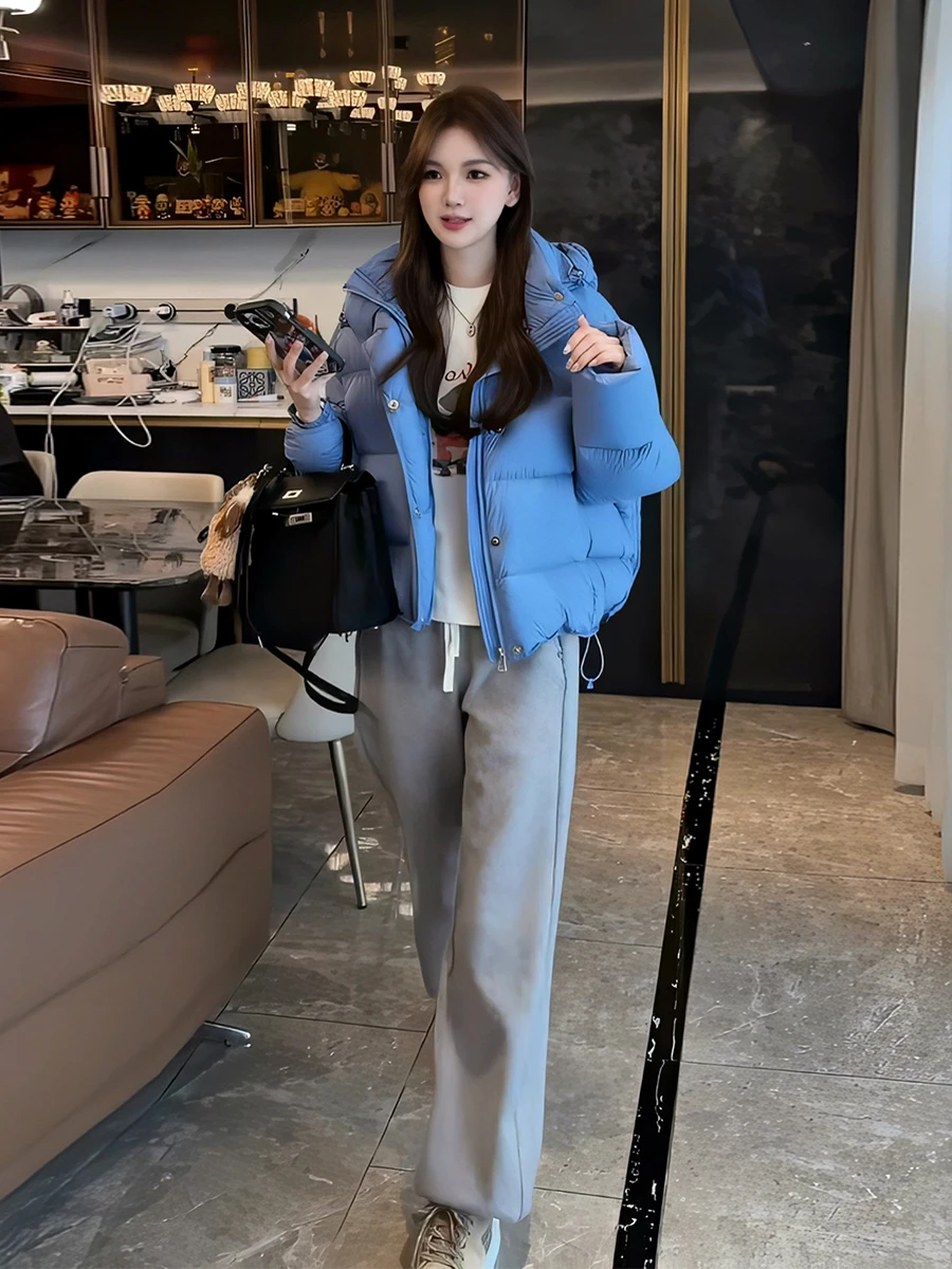 Koreańska kurtka puchowa Sle ort Puff dla kobiet, nowość na zimę 2025, mały rozmiar, luksusowa, ciepła odzież wierzchnia, elegancka i kobieca.