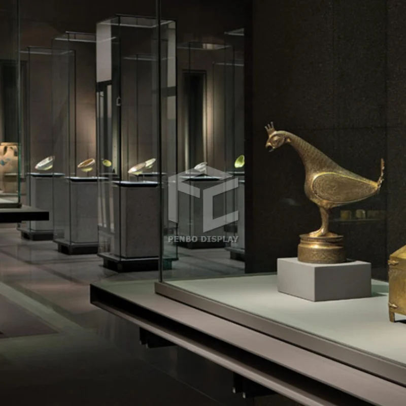 2025customized.Customized design museum display cabinet museum tempered glass display showcase with lock