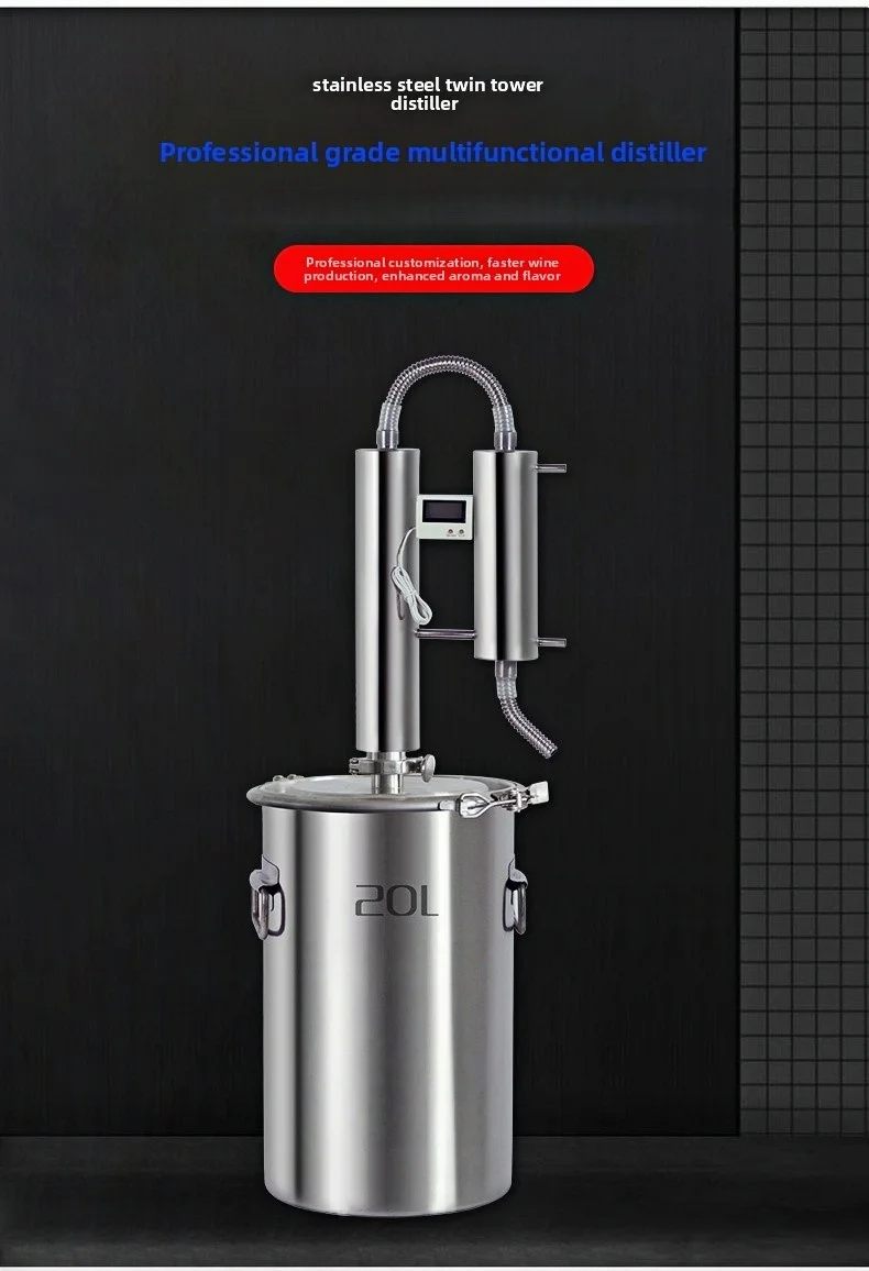 آلة تقطير الزيوت العطرية النقية الندى الخمور النبيذ الفاكهة معدات تخمير الفولاذ المقاوم للصدأ شبه التلقائي