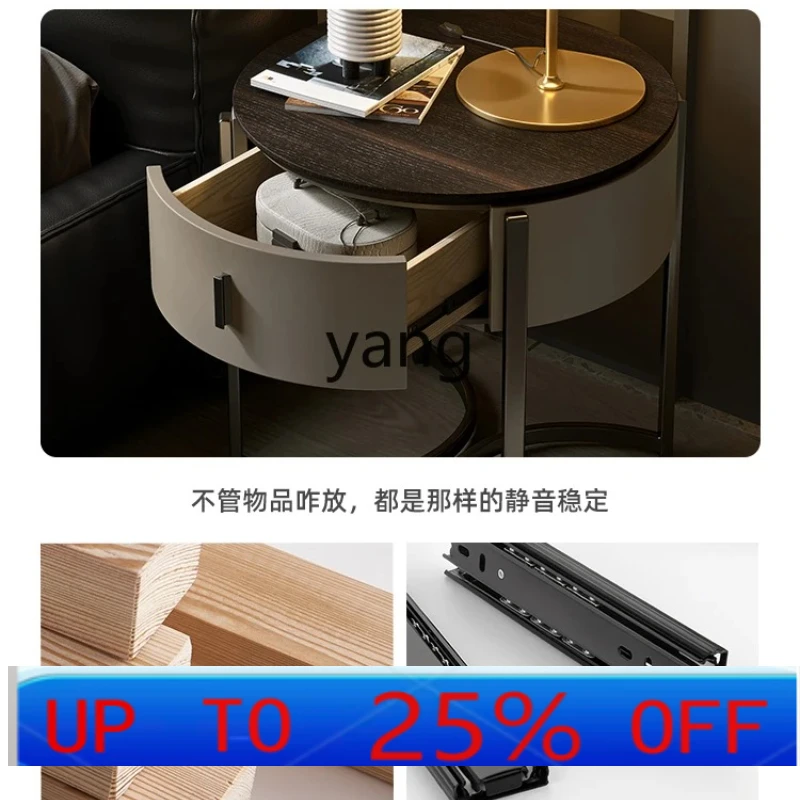 

LM round Bedside Table Designer Minimalist Light Luxury Home Bedroom Single Drawer Bedside Cabinet