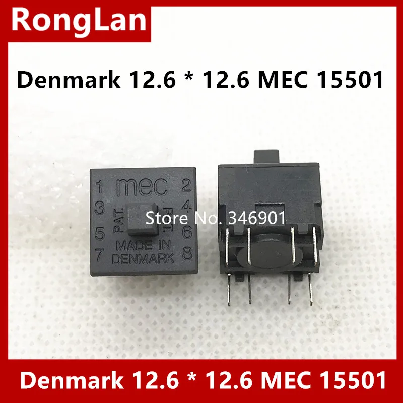 [SA]Denmark 12.6 * 12.6 MEC button switch lock-free eight-foot -way trip reset button switch 15501--20pcs/lot