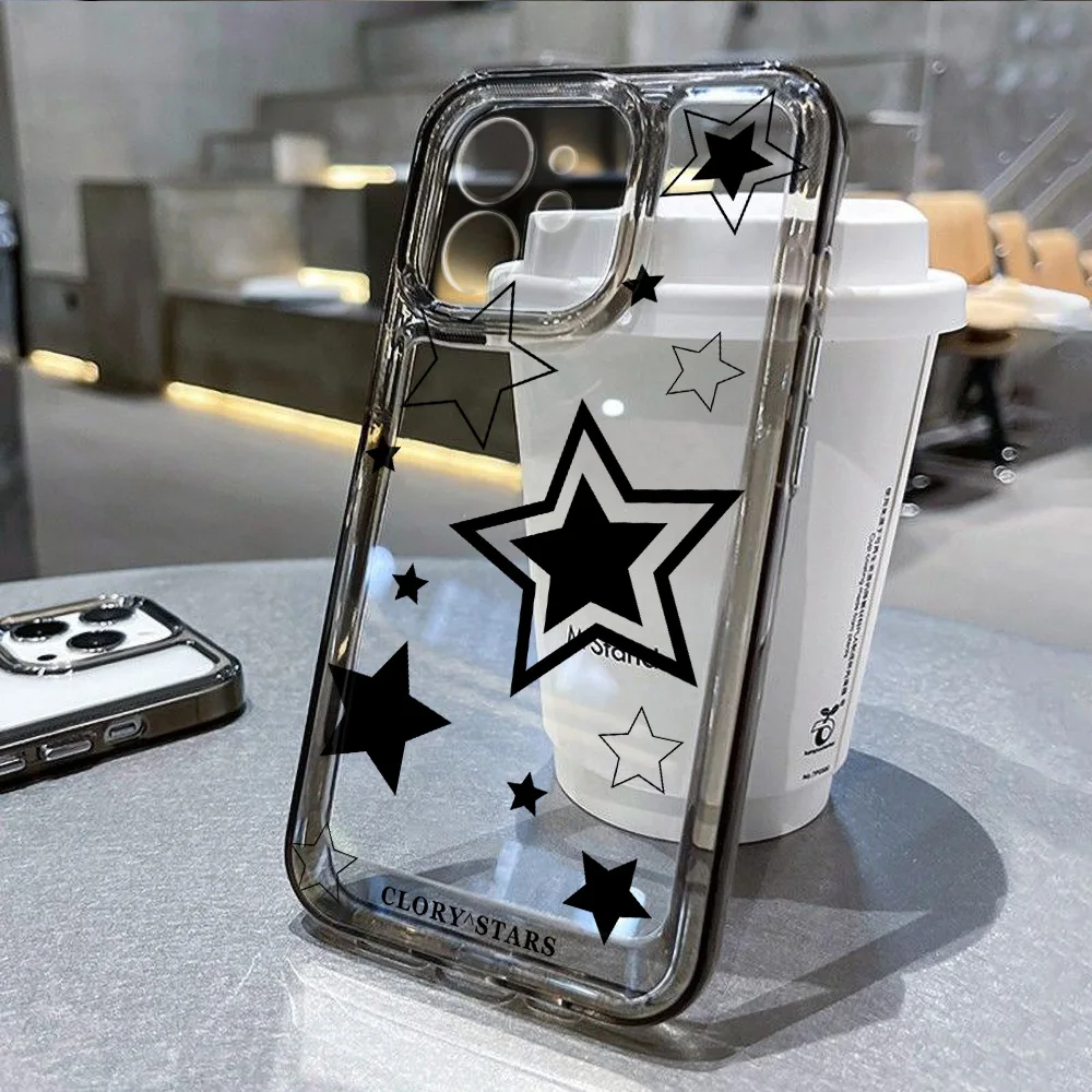 INS Korean Cute Y2K Star Phone Case For iPhone 12 Case iPhone 13 11 14 15 Pro Max 7 8 Plus XS X XR SE Cartoon Shockproof Cover