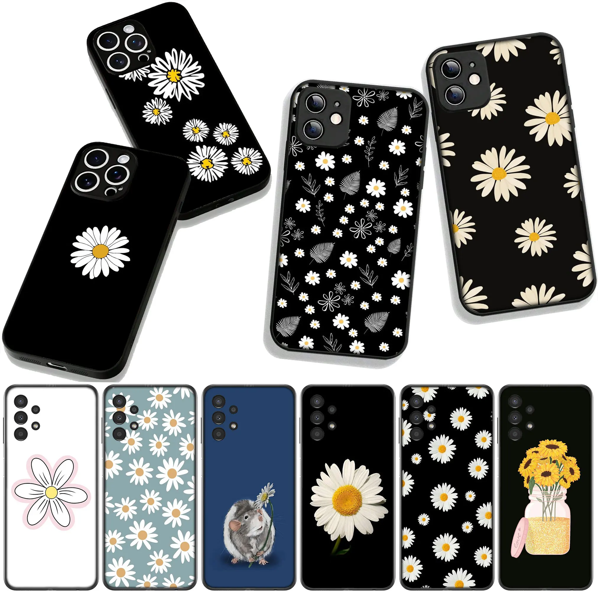 Модный чехол с изображением маленьких ромашек для Motorola Moto G04 G13 G14 G22 G23 G20 G32 G34 G35 G64 G82 G84 G53 G60 G72 E14 E15 E13